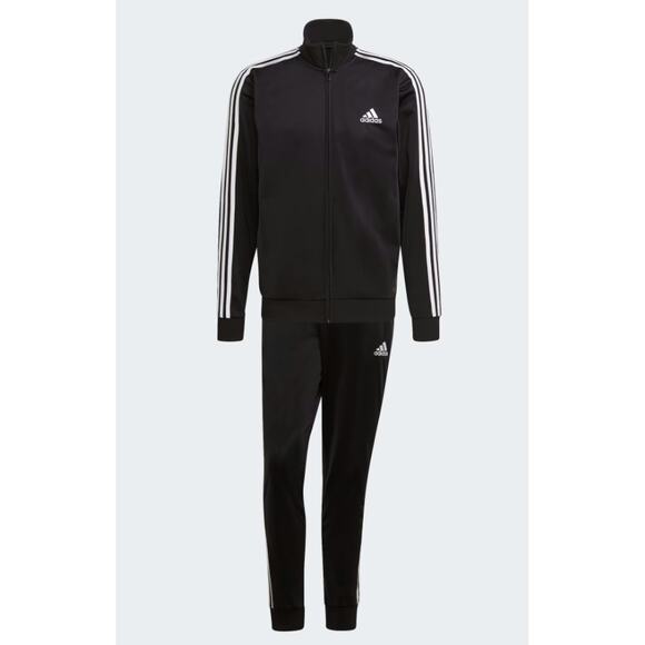 Adidas Men's Black White Essentials 3-Stripes Classic Track Suit Size M - Picture 10 of 10